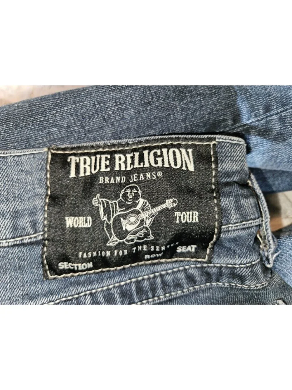 True Religion Ricky Relaxed Straight Leg Stretch Flap Pocket Jeans Men Size 34